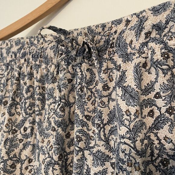 Rojada Womens Perfect Palazzo Pants M blue Floral Botanical Made In Egypt Baggy - Picture 4 of 5